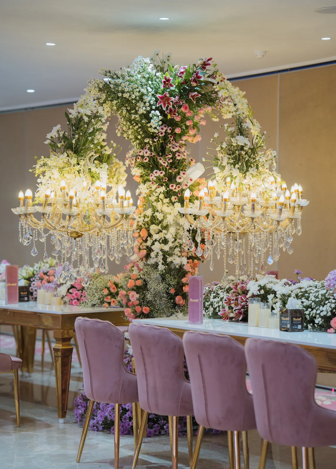 Floral decor at HOST reception venue, Banjara Hills Hyderabad