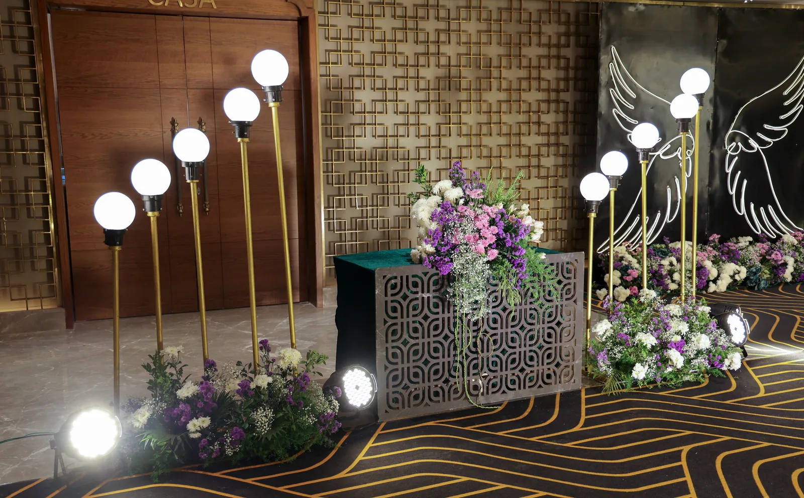 Sangeet stage with band setup at HOST at The Hilltop, Banjara Hills Hyderabad